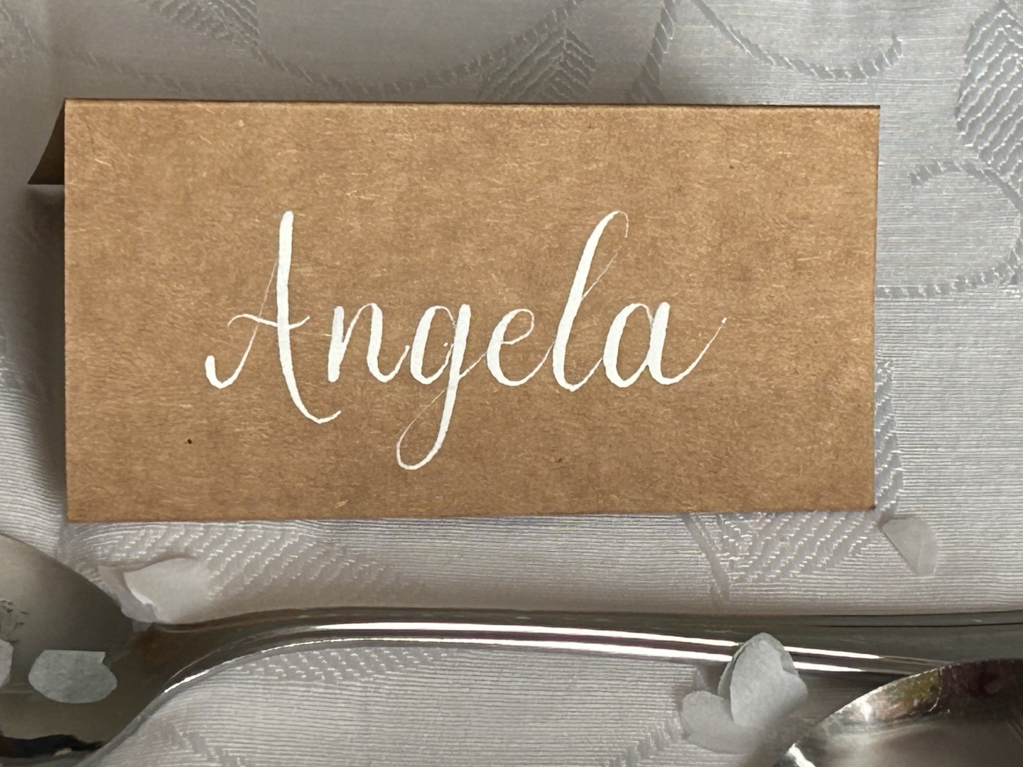 Calligraphy on a wedding invitation